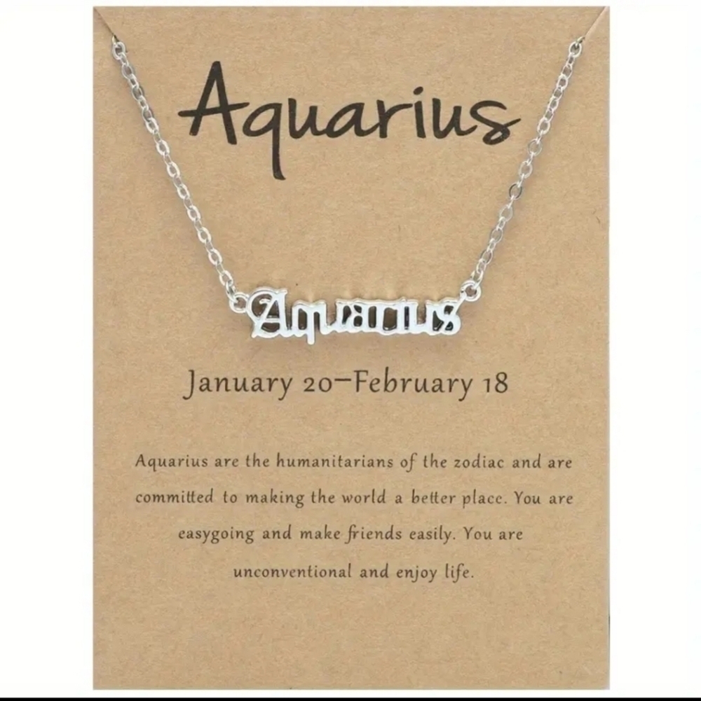 Aquarius English Letter Zodiac Pendant Necklace